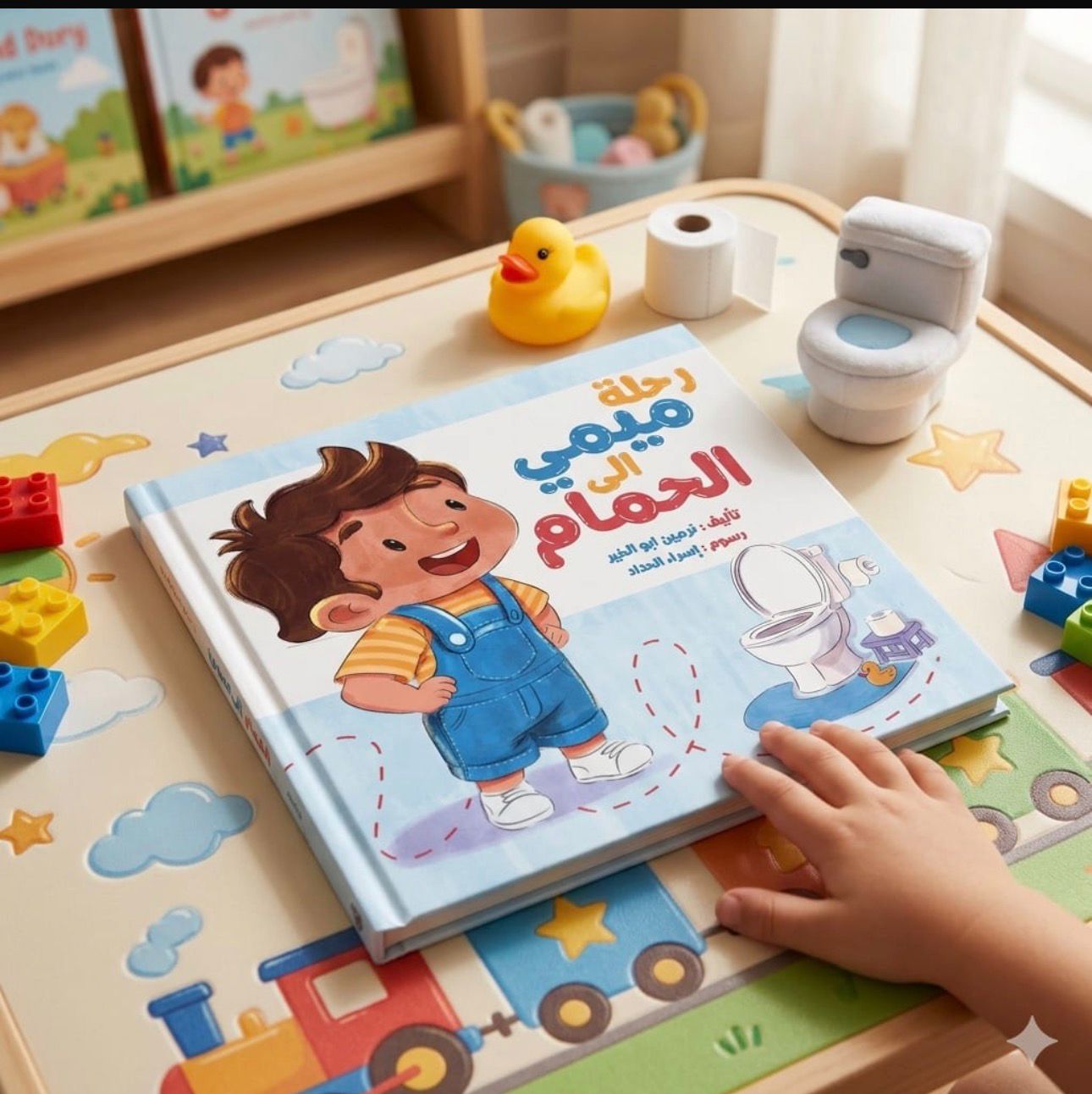 הסיפור «המסע של מימי לשירותים» עם כריכה צבעונית עדינה